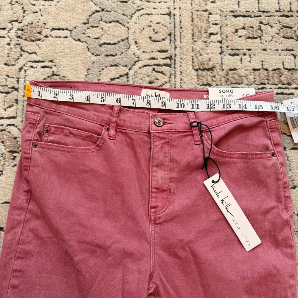 Nicole Miller SoHo High Rise Rose Pink Skinny Jeans - Picture 4 of 10